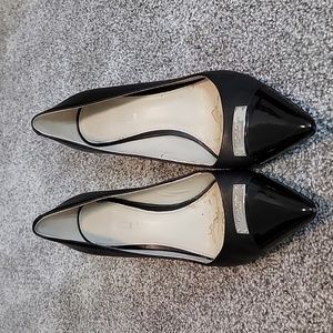 COACH Kitten Heel Shoes Size 9 Black Patent Toe